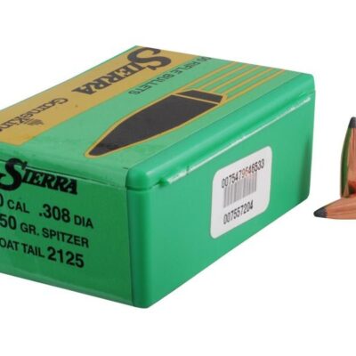 Sierra Bullets .30 Caliber (.308 Diameter) 150 Gr. GameKing Spitzer Boat Tail- Box of 100- 2125