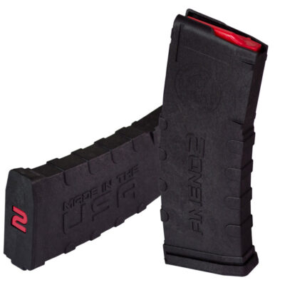 Amend2 AR-15 5.56x45mm Mod2 30-Round Magazine with Red Follower- Black Polymer