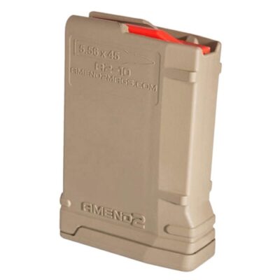 Amend2 AR-15 5.56x45mm Mod2 10-Round Magazine with Red Follower- FDE Polymer