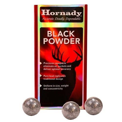 Hornady Muzzleloading Balls .50 Caliber (.495 Diameter) Lead Round Balls- Box of 100