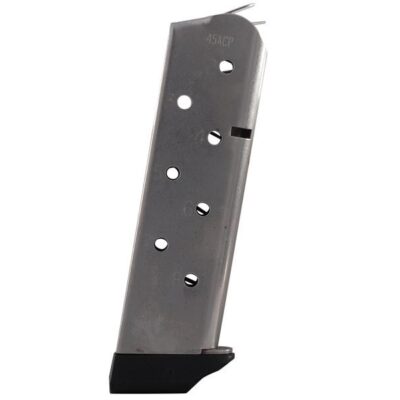 Chip McCormick Match Grade 1911 Government/Commander .45 ACP 8-Round Magazine with Base Pad- Stainless Steel- 14111