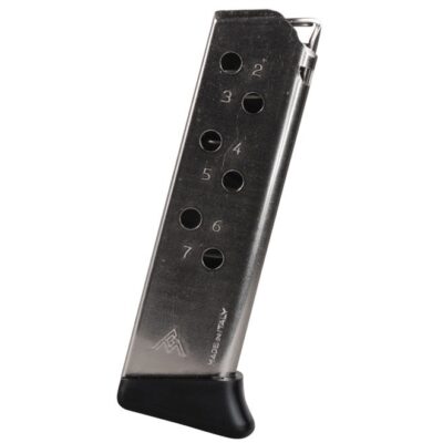 Mec-Gar Walther PPK/S .380 ACP 7-Round Magazine with Finger Rest- Steel Nickel- MGWPPKSFRN