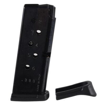 Ruger LCP .380 ACP 6-Round Magazine with Finger Rest- Steel Blue- 90333