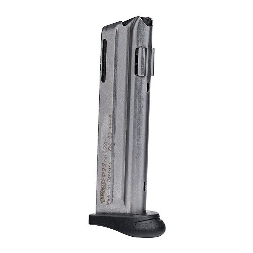 Walther P22Q .22 Long Rifle 10-Round Magazine with Finger Rest- Stainless steel- 512604