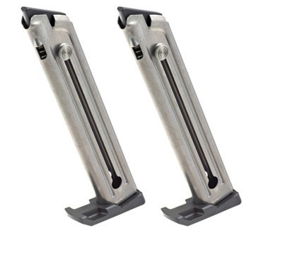 Ruger 22/45 Mark IV .22 Long Rifle 10-Round Magazine- Steel Nickel- Value pack of 2- 90646