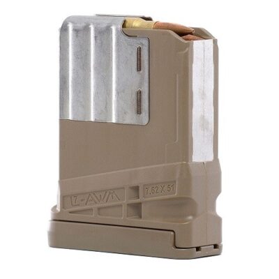 Lancer L7AWM SR-25 7.62X51 5-Round Magazine- Opaque Flat Dark Earth- L705FDE