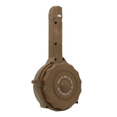 Iver Johnson Arms Glock Full-Size 9mm Luger 50-Round Drum Magazine- Polymer Tan- MAGGLOCK950T