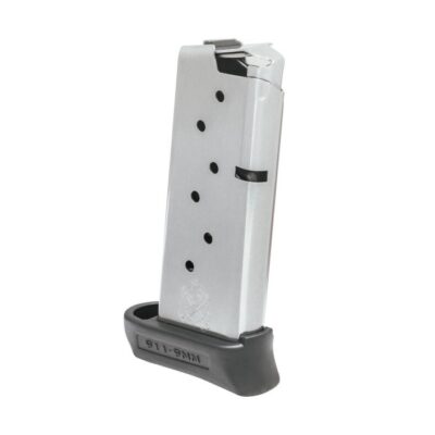 Springfield Armory 911 Series 9mm Luger 7-Round magazine with Finger Rest- Stainless Steel- PG6907