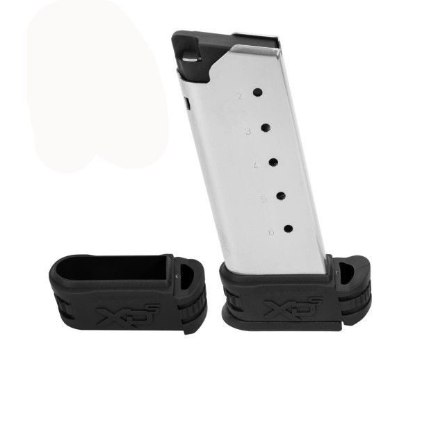 Springfield Armory XD-S .45 ACP 6-Round Extended Magazine- Stainless Steel- w/ Grip Sleeve #1 & #2- XDS5006