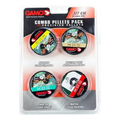 an image of the product Gamo Combo Pack .177/4.5mm, Lead Pellets, Magnum, Hunter, Master Point, and Match- 4 Tins of 250 Pellets - 632092954
