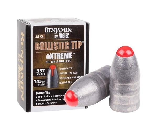 an image of the product Benjamin Nosler Extreme .357 Caliber 145 Gr. Extreme Ballistic Tip Airgun Bullets- Box of 25 - BPN357