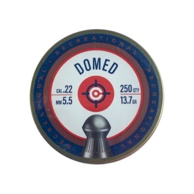 an image of the product Crosman Recreational .22 Caliber/5.5mm Domed Pellets- Tin of 250 - LDE2