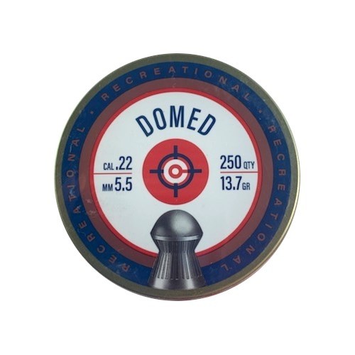 an image of the product Crosman Recreational .22 Caliber/5.5mm Domed Pellets- Tin of 250 - LDE2