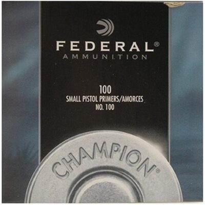 Federal Small Pistol Primers #100- Box of 1000 (HAZMAT Fee Required)- NO.100