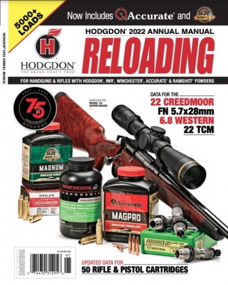 an image of the product Hodgdon Annual Reloading Manual- 2022- AM22