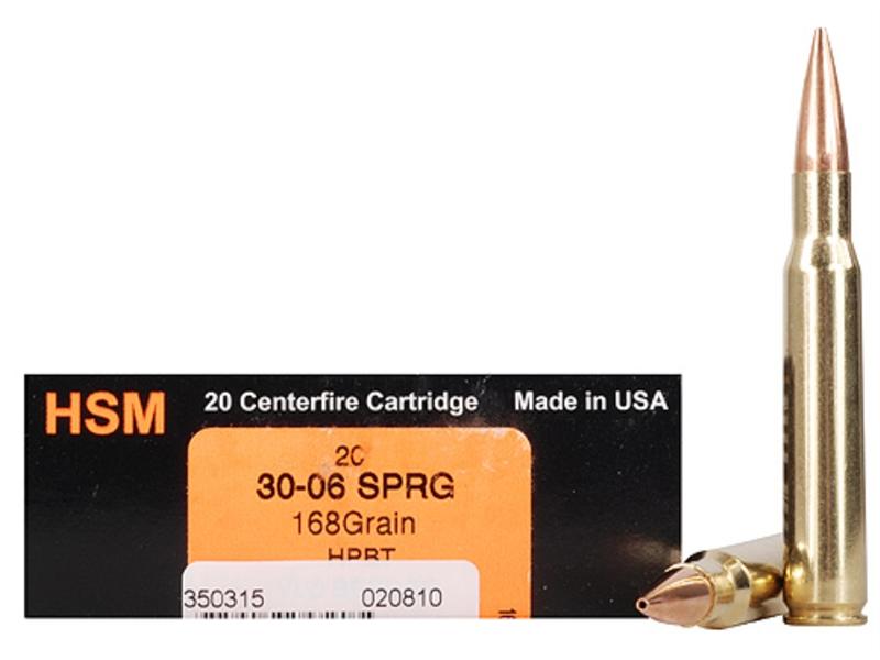HSM Trophy Gold .30-06 Springfield 168 Gr. Berger Hunting VLD Hollow Point Boat Tail- Box of 20