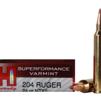 Hornady SUPERFORMANCE Varmint .204 Ruger 24 Gr. NTX- Lead-Free- Box of 20