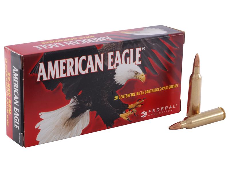 Federal American Eagle .22-250 Remington 50 Gr. Jacketed Hollow Point- Box of 20