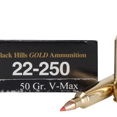 Black Hills Gold .22-250 Remington 50 Gr. Hornady V-Max- Box of 20