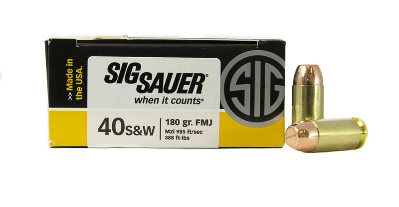 SIG SAUER Elite Performance .40 S&W 180 Gr. Full Metal Jacket- Box of 50