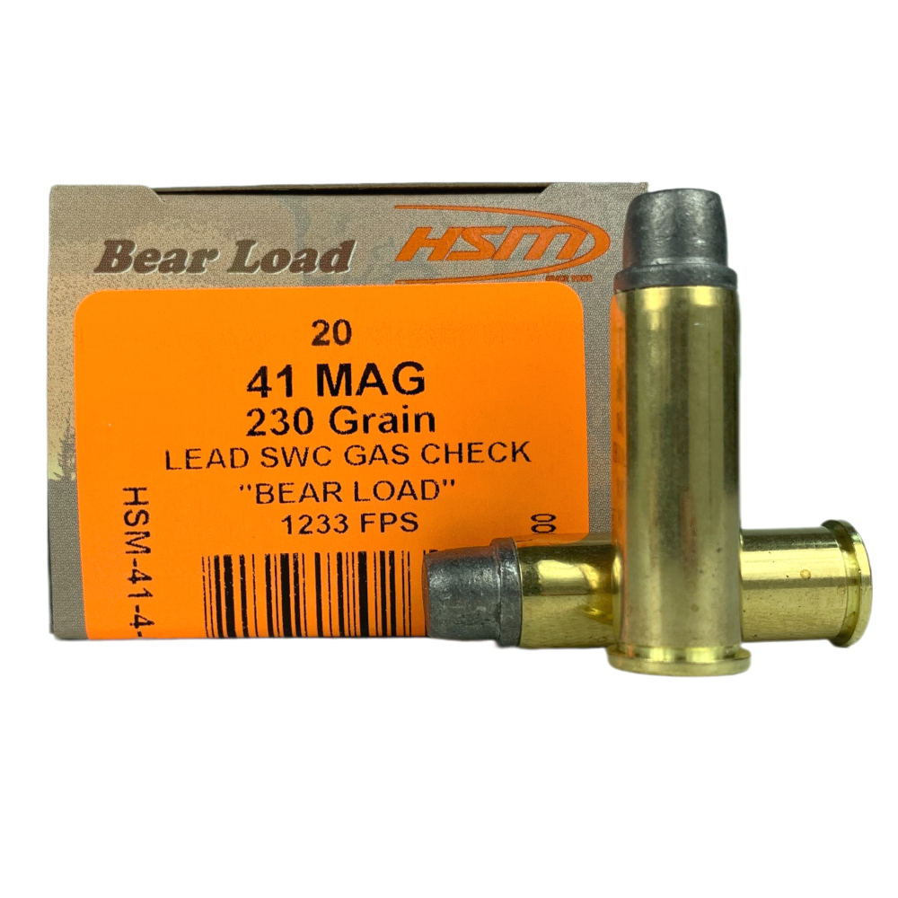 HSM .41 Rem Magnum 230 Gr. SWC Gas Check "Bear Load"- Box of 20- 41-4-N-20