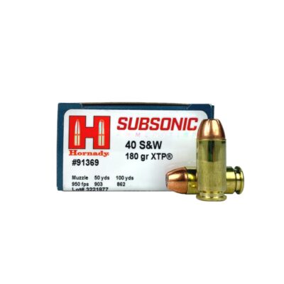 Hornady Subsonic .40 S&W 180 Gr. XTP Jacketed Hollow Point- Box of 20
