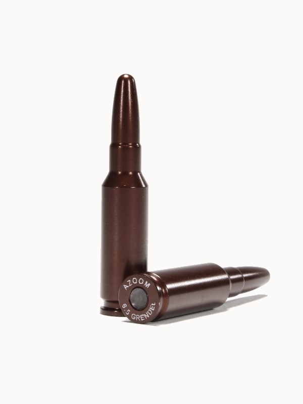 an image of the product A-ZOOM Action Proving Dummy Round, 6.5 Grendel, Snap Cap, Package of 2- 12304