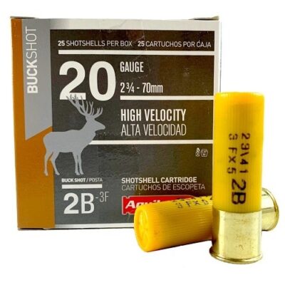 Aguila High Velocity 20 Gauge 2-3/4" 1 oz #2 Buckshot 15 Pellets- Box of 25