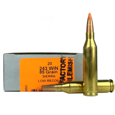 HSM Low Recoil Factory Blemish .243 Winchester 85 Gr. Sierra Tipped Spitzer Boat Tail- Box of 20