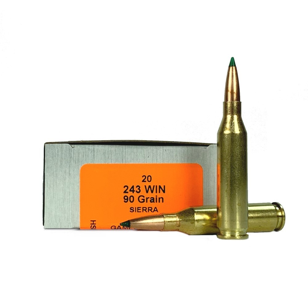 HSM .243 Winchester 90 Gr. Sierra Gamechanger- Box of 20