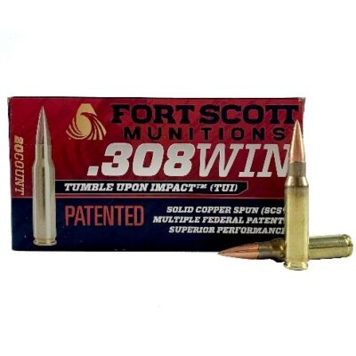 Fort Scott Munitions .308 Winchester 168 Gr. TUI Solid Copper Spun- Lead Free- Box of 20