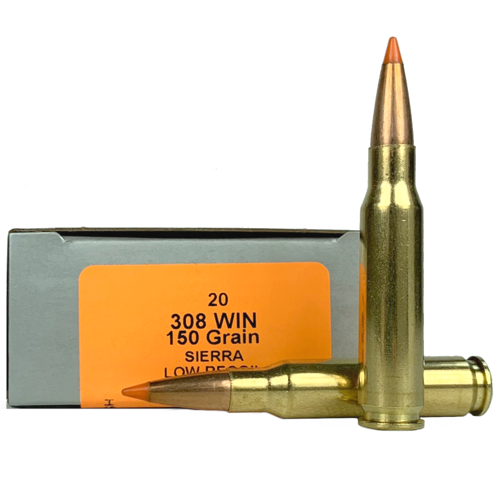 HSM Low Recoil .308 Winchester 150 Gr. Sierra Tipped Spitzer Boat Tail- Box of 20