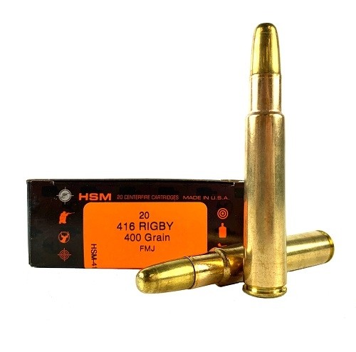 HSM .416 Rigby 400 Gr. Full Metal Jacket- Box of 20