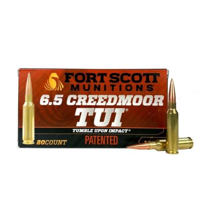 Fort Scott Munitions 6.5mm Creedmoor 123 Gr. TUI Solid Copper Spun- Lead Free- Box of 20