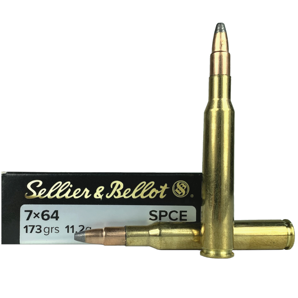 Sellier & Bellot 7x64mm Brenneke 173 Gr. Soft Point Cutting Edge- Box of 20