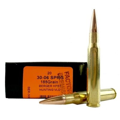 HSM Factory Blemish Trophy Gold .30-06 Springfield 185 Gr. Berger Hunting VLD Hollow Point Boat Tail- Box of 20
