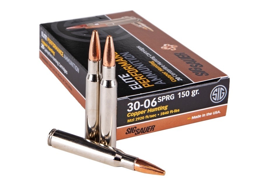 SIG SAUER Elite Performance 30-06 Springfield 150 Gr. Copper Hunting - Lead-Free Expanding- Box of 20