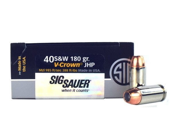SIG SAUER Elite Performance .40 S&W 180 Gr. V-Crown JHP- Box of 50