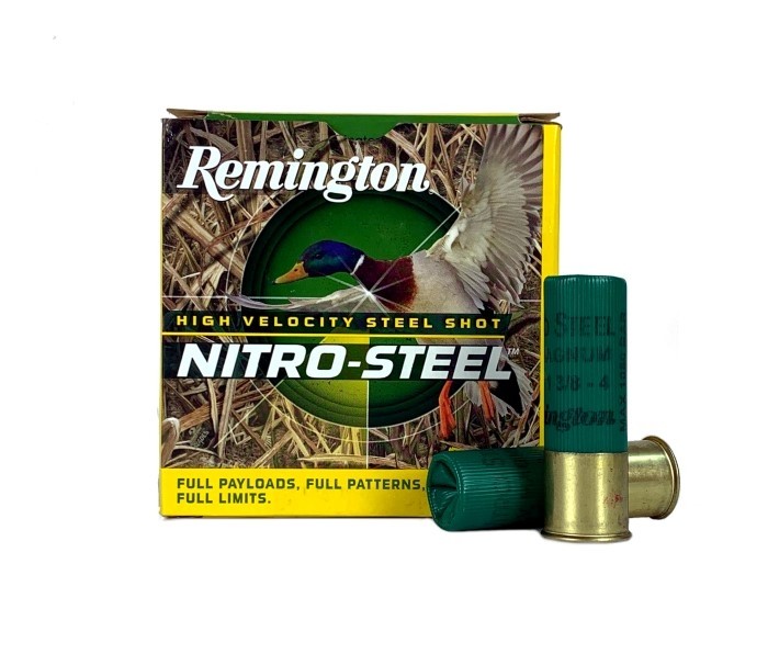 Remington Nitro Steel 12 Gauge 3" 1-3/8 oz #4 Non-Toxic Steel Shot- Box of 25