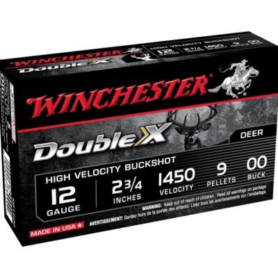 Winchester Double-X 12 Gauge 2-3/4" 00 Buckshot 9 Plated Pellets- Box of 5