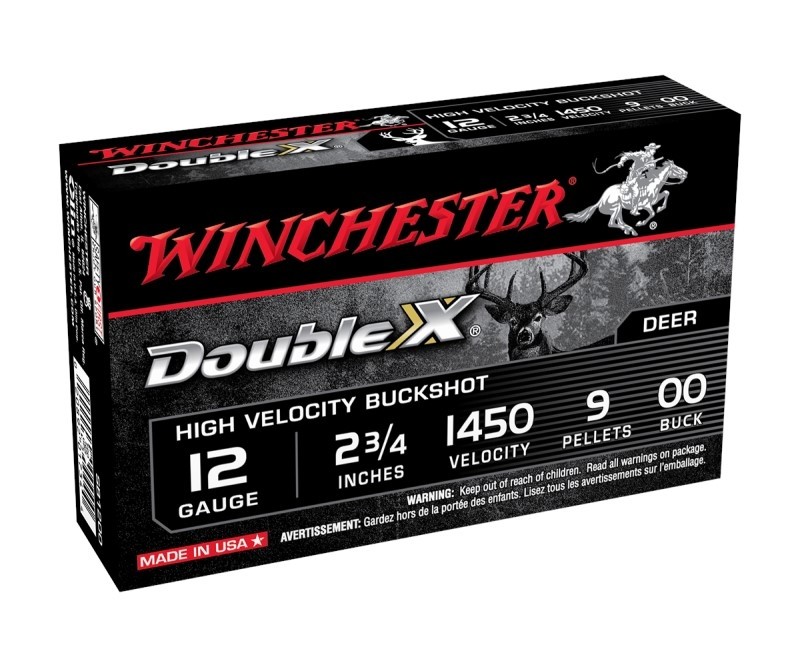 Winchester Double-X 12 Gauge 2-3/4" 00 Buckshot 9 Plated Pellets- Box of 5