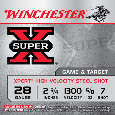 Winchester Super-X 28 Gauge 2-3/4" 5/8 oz #7 Shot- Box of 25