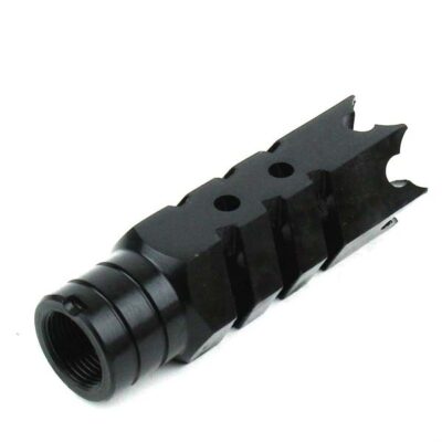 an image of the product AR15 .223/.556 Shark Muzzle Brake 1/2"x28 Thread with Crush Washer- Steel Black - MZ1004