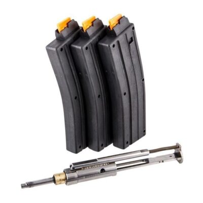 an image of the product CMMG AR-15 .22 Long Rifle Rimfire Conversion Kit with 3, 25-Round Magazines- Black - 22BA651