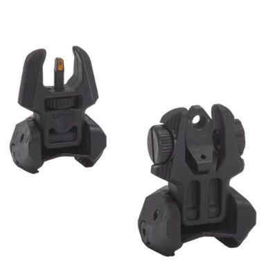 an image of the product MeproLight FRBS Hyper-Bright Self-Illuminated Flip-Up, Back-up Front & Rear Sights- Orange Ring 2 Dot - 403220