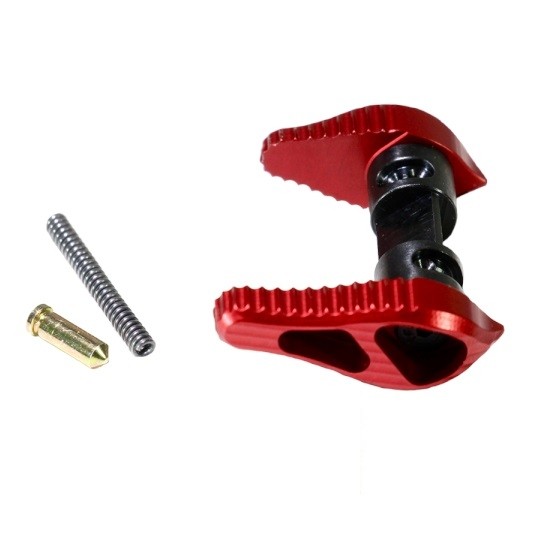 an image of the product Timber Creek Ambidextrous Safety Selector Lever- Anodized Red - AMBI-SS-R