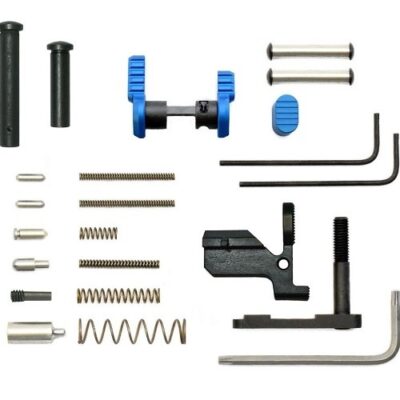 an image of the product Armaspec AR-10 .308/7.62 Gun Builder Lower Parts Kit- Blue - ARM150-BLUE