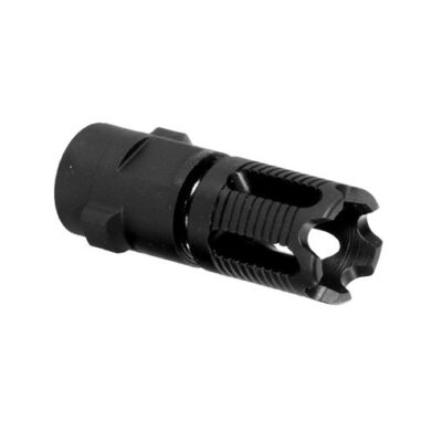 an image of the product CMMG DefCan 9mm Luger Bi-Lock QD Flash Hider/Compensator 1/2x36"- Steel Matte Black - 90DA564