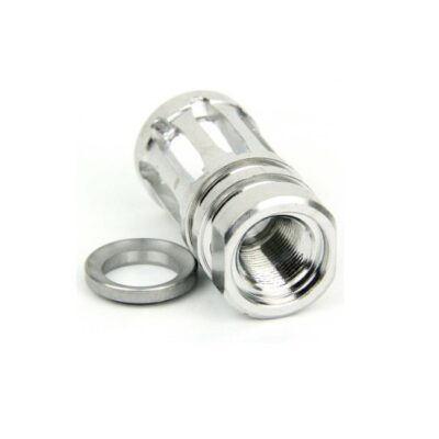 an image of the product AR15 .223/.556 Bird Cage Muzzle Brake 1/2"x28 Thread with Crush Washer- Stainless Steel Silver - MZ1001-SS
