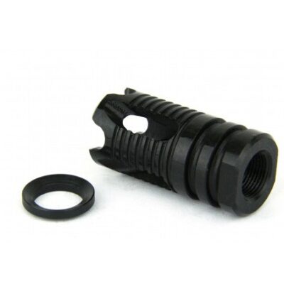 an image of the product AR15 .223/.556-four-prong-muzzle Brake 1/2"x28 Thread with Crush Washer- Black Nitrided - MZ1014-N